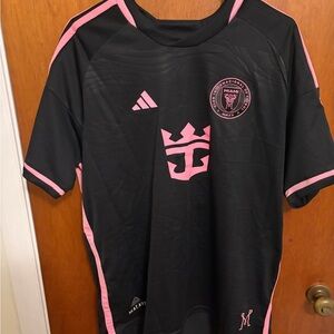 adidas Black and Pink Inter Miami unisex slim fit Soccer Jersey
